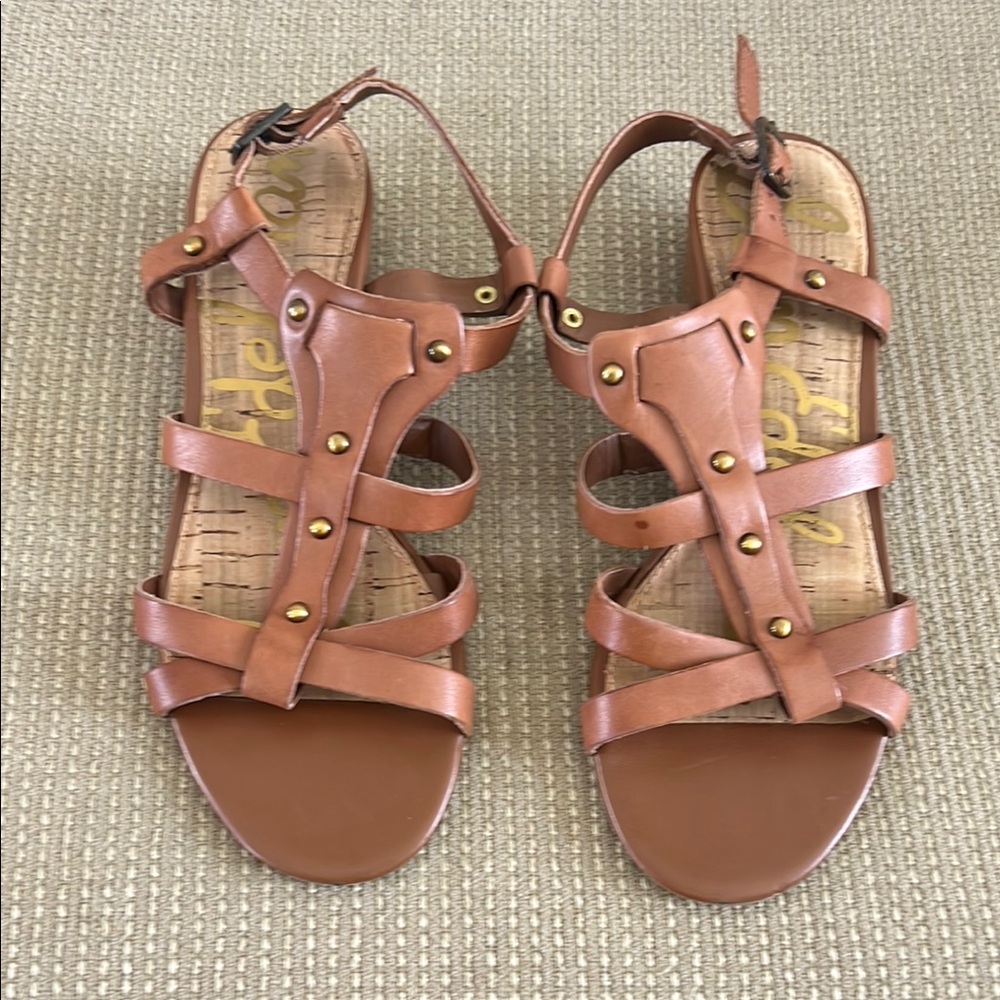 Sam Edelman Brown Leather Sandals with Adjustable Straps